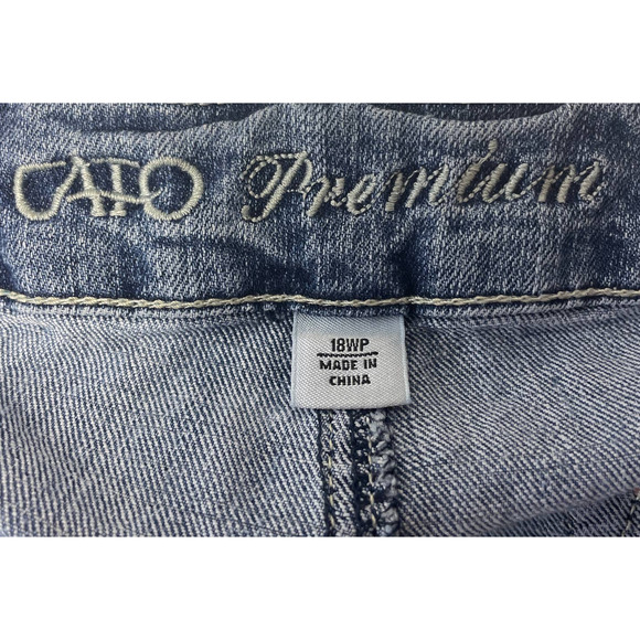 CATO Premium Womens Size 18WP Straight Leg Stretch Cotton Denim Blue Jeans - Picture 4 of 4